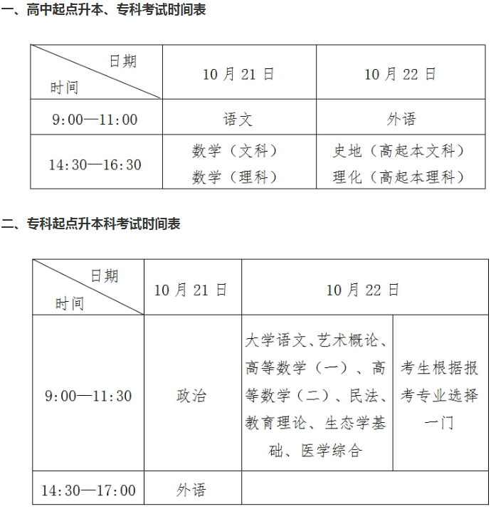 山东成人高考考试时间? 山东成人高考考试时间?