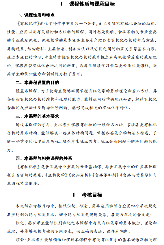 2024年江苏自学考试大纲14591有机化学(高纲4345) 2024年江苏自学考试大纲14591有机化学(高纲4345)