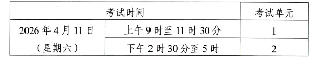 2026年4月湖南省衡阳市自考考试安排