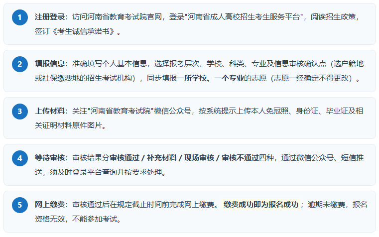 2026河南成人高考报名梳理：时间、条件、流程、费用与材料